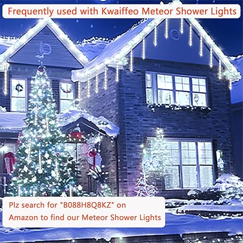 Miniatura 5 de Kwaiffeo Luces blancas de Navidad, 100 pies, 300 LED, conectables, impermeables, para exteriores e interiores, 8 modos de luz parpadeante para