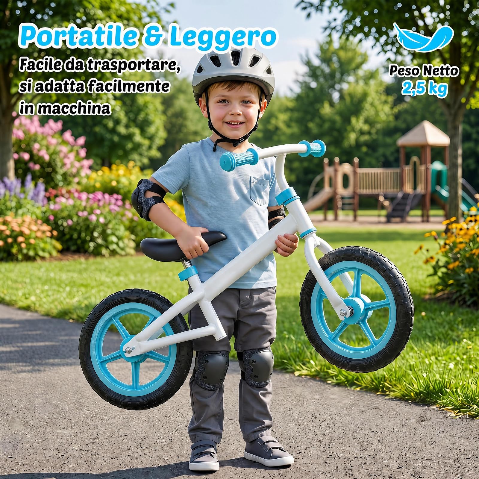 COSTWAY Bicicletta Equilibrio Senza Pedali per Bambini 3 Anni+ | Bici Senza Pedali con Manubrio e Sellino Regolabili in Altezza, Bicicletta Leggera con Telaio in Acciaio al Carbonio
