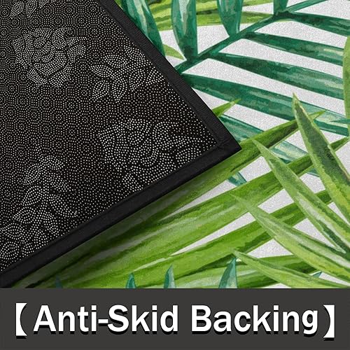 Miniatura 10 de Alfombras semicirculares semicirculares de verano, mariposa, libélula, flores, hojas, tapete de bienvenida para entrada, tapete de bienvenida