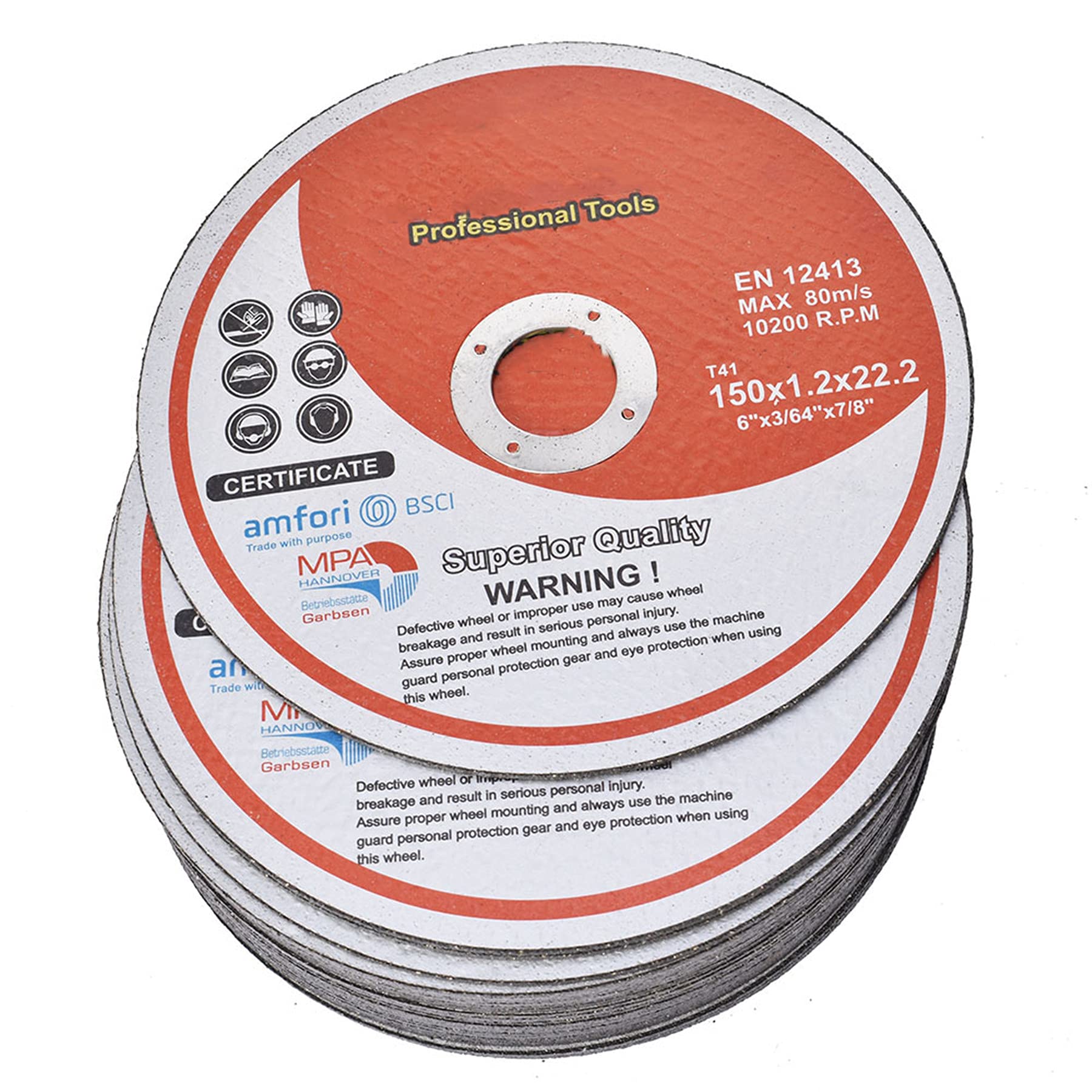 ALL-CARB Paquete de 100 ruedas de corte de metal y acero inoxidable de 6 pulgadas x 0,045 pulgadas x 7/8 pulgadas, disco de corte de metal fino apto para amoladoras angulares