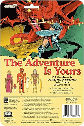 Miniatura 4 de Super7 Dungeons & Dragons Efreeti - Figura de acción de Calabozos y Dragones de 3.75 pulgadas con accesorio, coleccionables vintage y juguetes retro