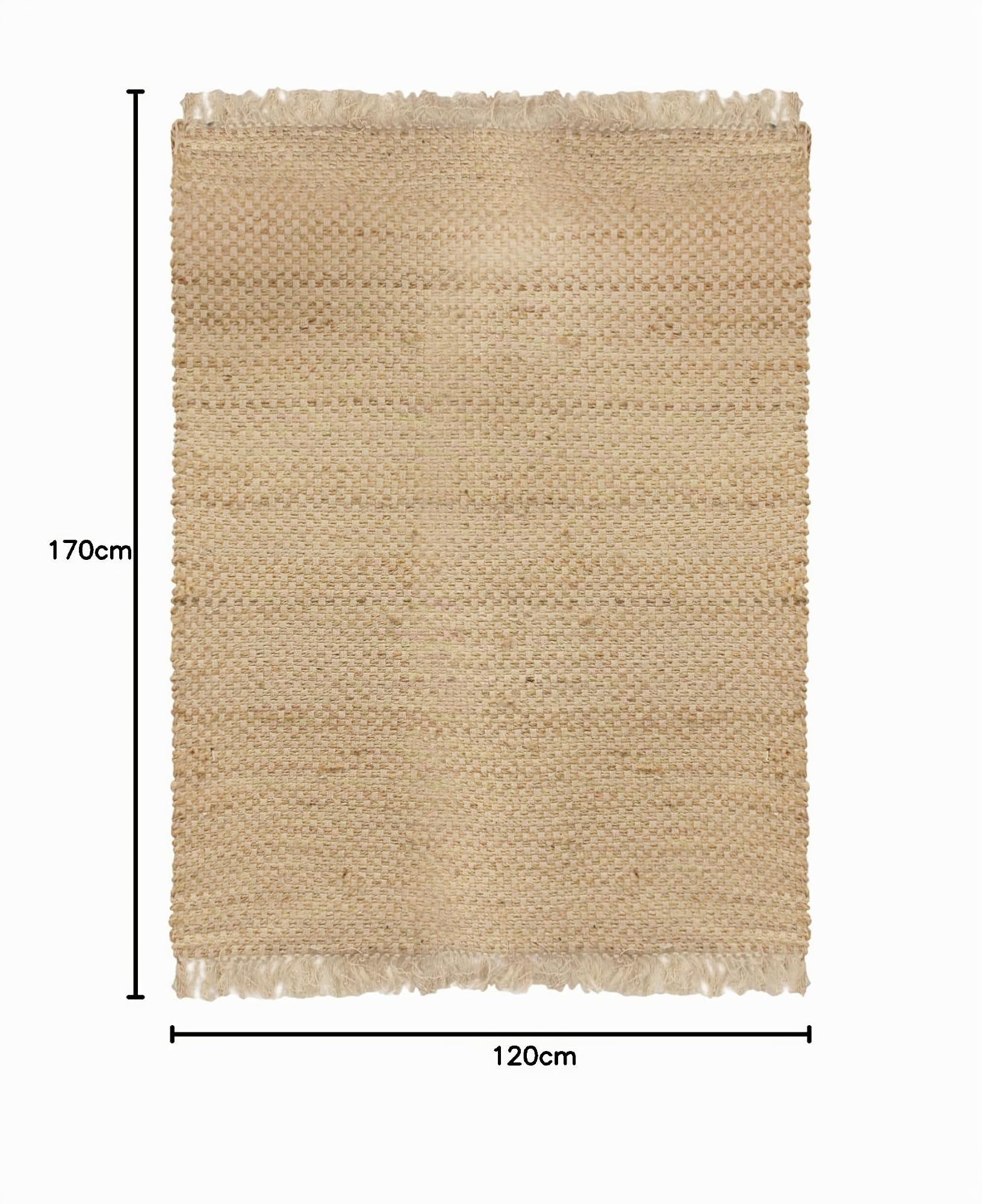 HOME DECO FACTORY - Tx9026 - Tapis en Toile de Jute avec Franges 120X170 cm Deco Textile D'Interieur Tapis Decoration