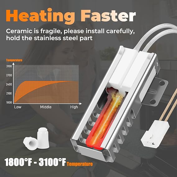 W10918546 Oven Igniter for Whirl-pool A-mana E-state Ro-per May-tag M.agic-Chef I-kea (SF1/2/3, TGP, VSF, WFG, YSF, AGG, AGR, FGP) Gas Range W10918546 98005652 3186491 W10140611 by NISHCON
