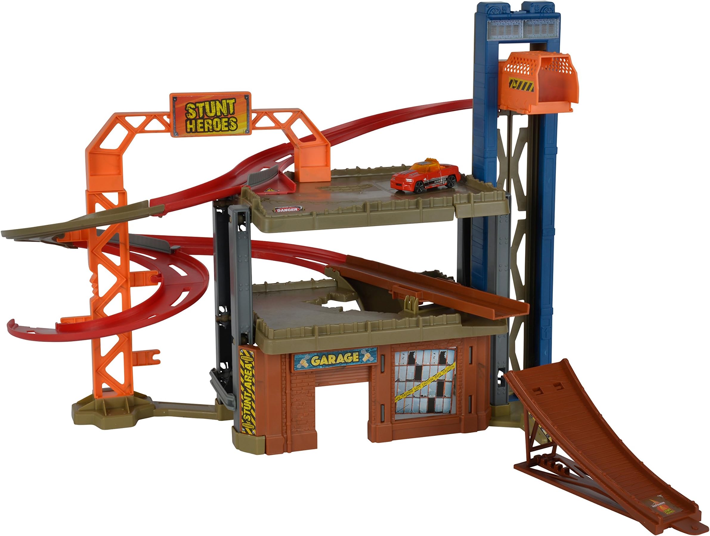 Majorette 212058014 "Stunt Heroes Jump N' Bump Factory Playset