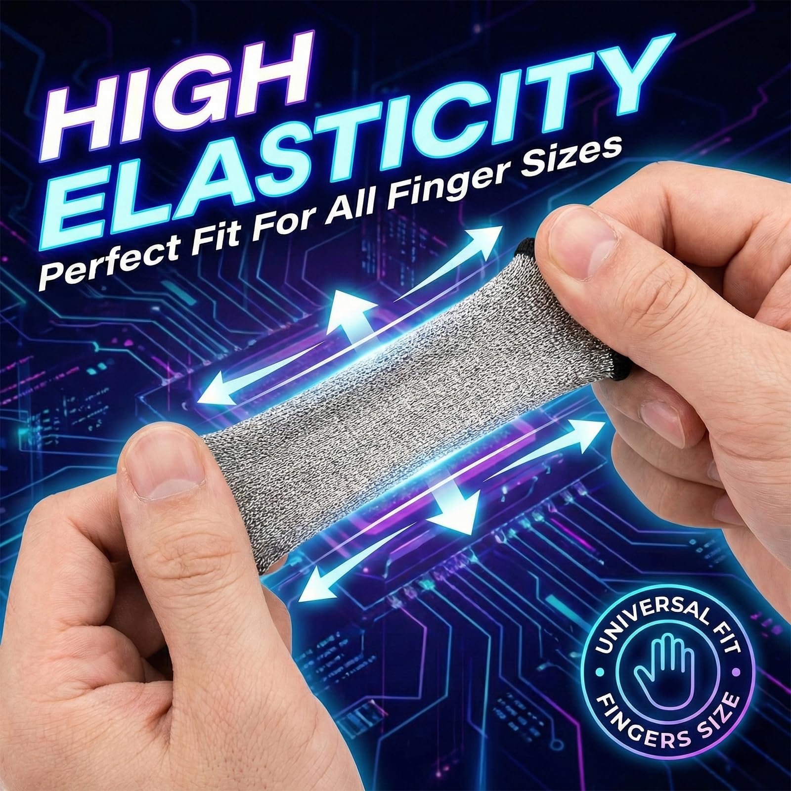 4 Pezzi Gaming Finger Sleeves - Guanti Gaming Traspiranti per Touch Screen - Accessori Gaming per videogiochi - Copridito per videogiochi su dispositivi mobili - Copridito argento
