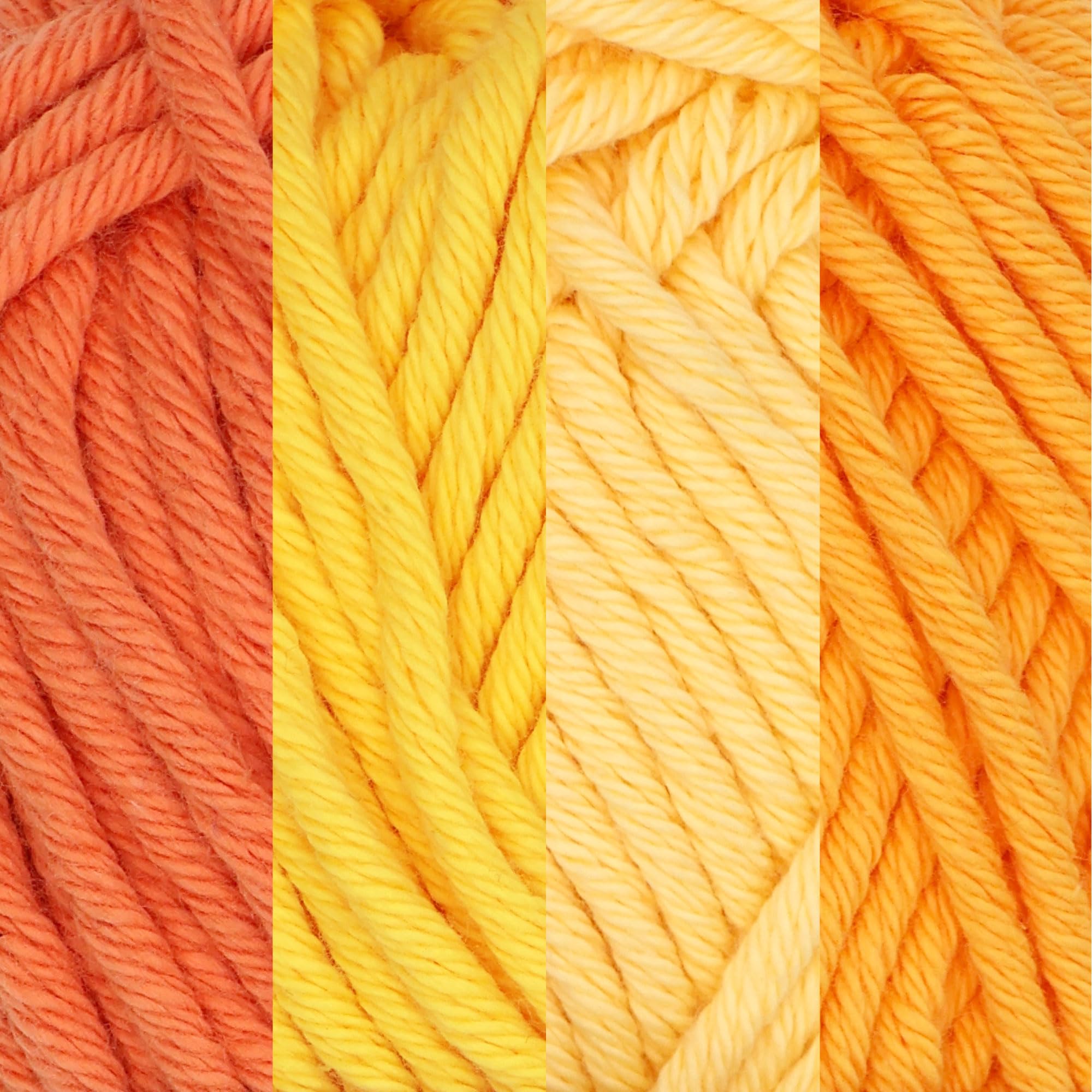 JubileeYarn Lacery Yarn - 100g/Skein Chunky Cotton - Shades of Yellow - 4 Skeins