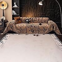 Vista 106 de VClife funda boho de sofá de felpilla para sofá seccional, funda antideslizante para sofá de 2 plazas, protector para mascotas con borlas, funda