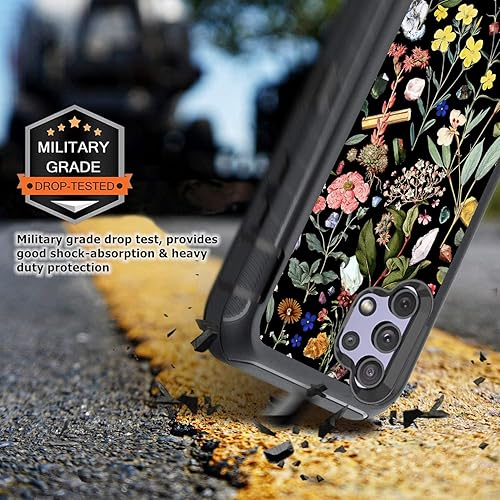 Miniatura 6 de Funda compatible con Aesthetics Samsung Galaxy A32 5G con protector de lente de cámara para niñas y mujeres, bonito diseño floral, a prueba de