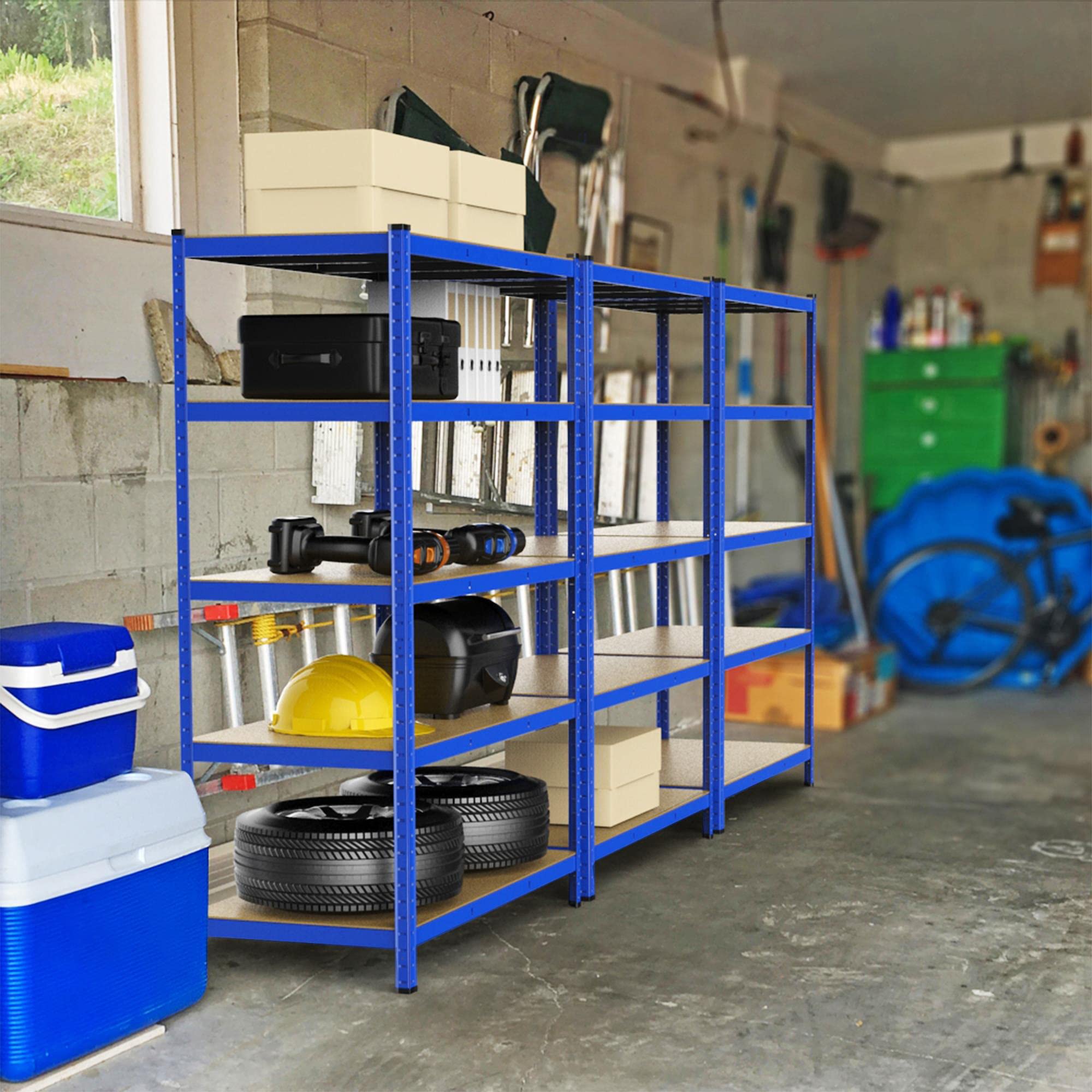 Yaheetech Estantería de Almacenaje 5 Niveles 180x120x60cm Carga 875kg Azul | Estante Garaje Carga de 875 kg Estantería Metalica Grande para Almacenaje Trastero Idustrial Metal