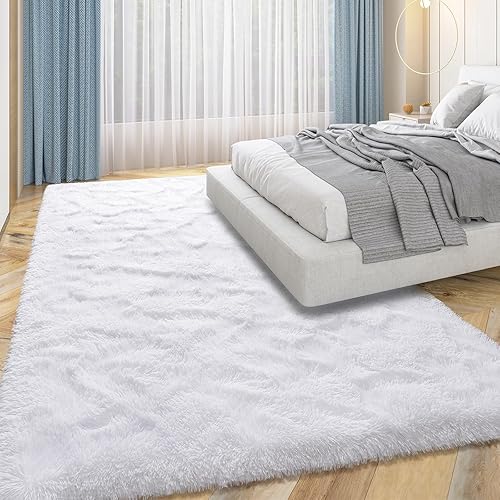 Miniatura 69 de Przemy Alfombra esponjosa para dormitorio, sala de estar, 4 x 6 pies, alfombra de área de pelo suave, alfombra mullida para habitación de niños