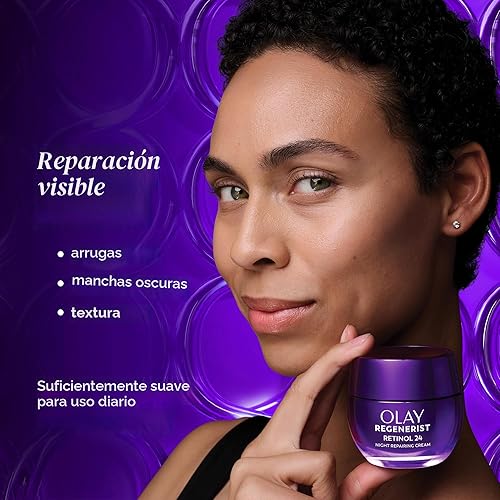 Miniatura 3 de Olay Crema de noche de retinol para mujeres, hidratante facial antienvejecimiento, sin fragancia, no grasa, antiarrugas, líneas finas suaves