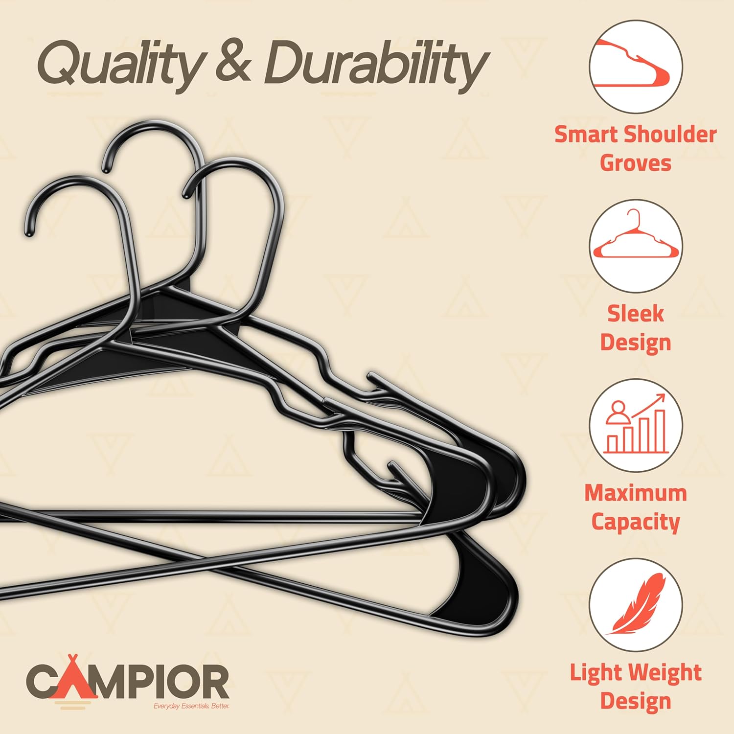 Black Plastic Hangers 60 Pack– Heavy-Duty Plastic Hangers Slim and Space-Saving, Durable and Lightweight PP with Non-Slip Shoulder Notches for Slip Dresses, Suits, Jackets & Camisoles