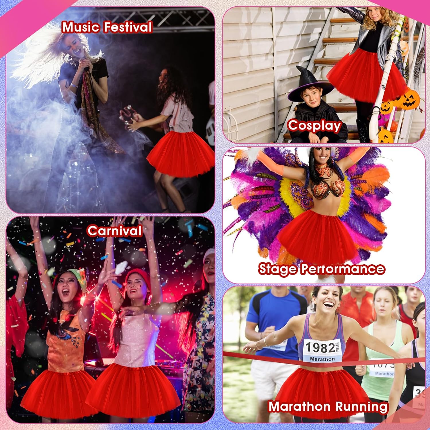 Adult Tutu Skirts for Women Tutus 3 Layered Tulle Short Dance Ballet Skirts Rave Halloween Christmas Dress Costume - Image 6