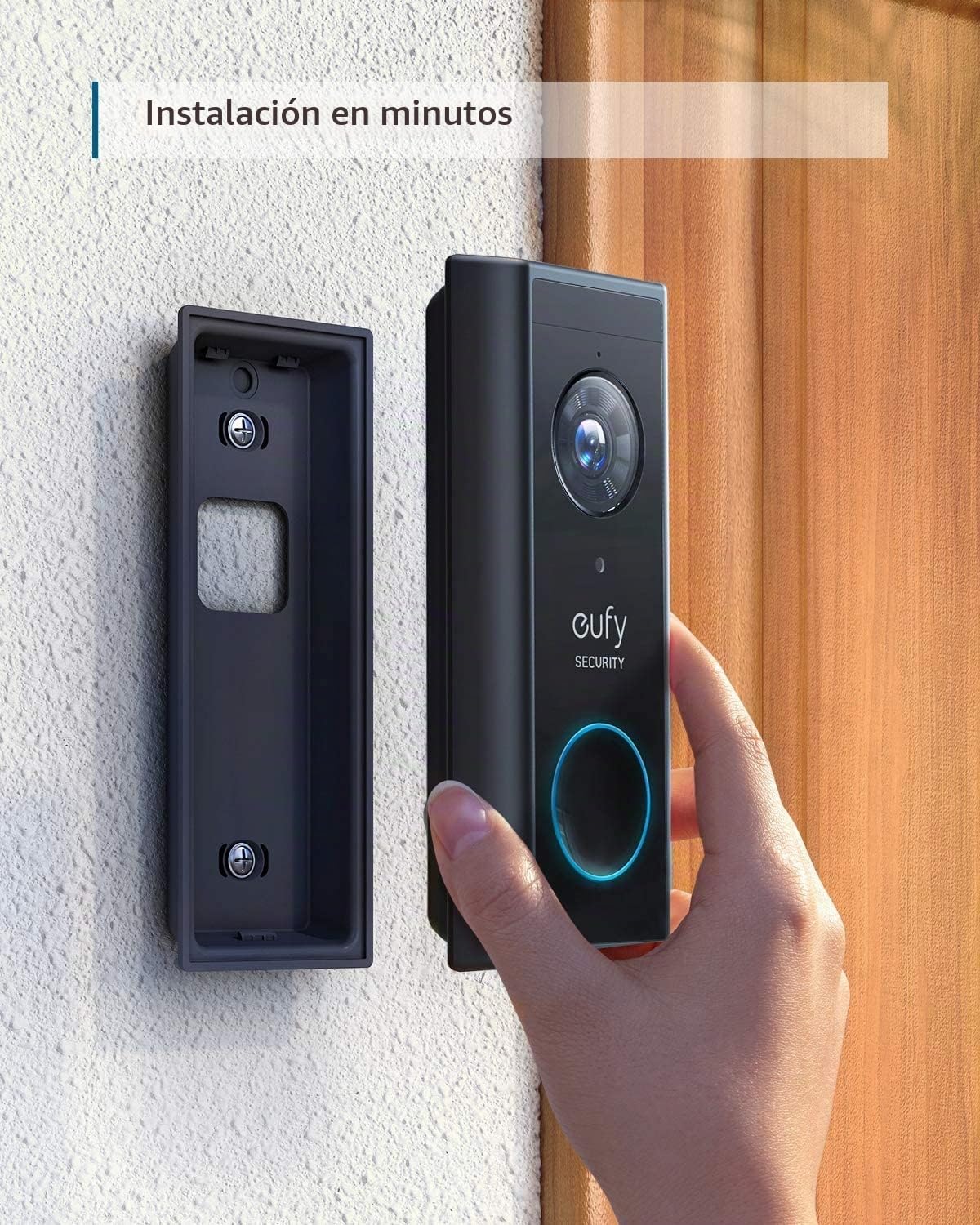 eufy Security, Timbre de vídeo inalámbrico con batería, 2K HD, timbre con cámara, sin cargo, reconocimiento inteligente de personas, función de audio a ambos lados (requiere HomeBase 2