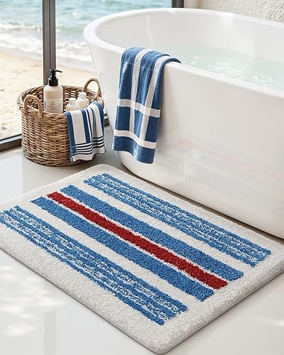Miniatura 13 de Alfombra de baño DEXI lavable, 24x36 antideslizante, alfombra de baño absorbente de microfibra suave y felpuda, de secado rápido para el piso de la