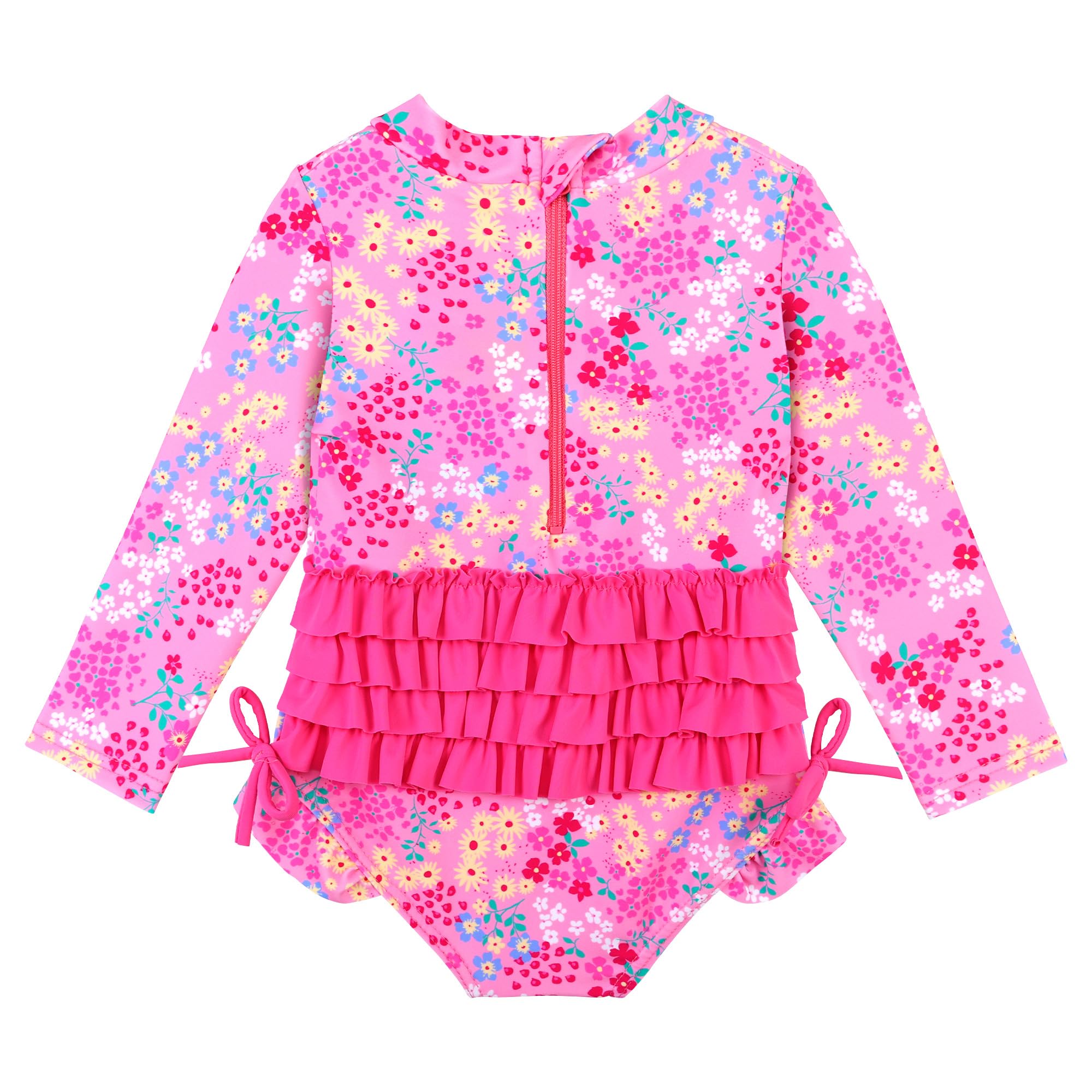 XFGIRLS Maillot de Bain Slip Une pièce à Manches Longues Anti-UV pour Fille de 0 Mois à 6 Ans