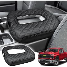 Center Console Cover Fits 2019-2025 2026 Chevy Silverado/GMC Sierra Jump Seat Leather Armrest Box Protective Cover Center Console Middle Console Cover AccessoriesONLY for Split Bench Seat Console
