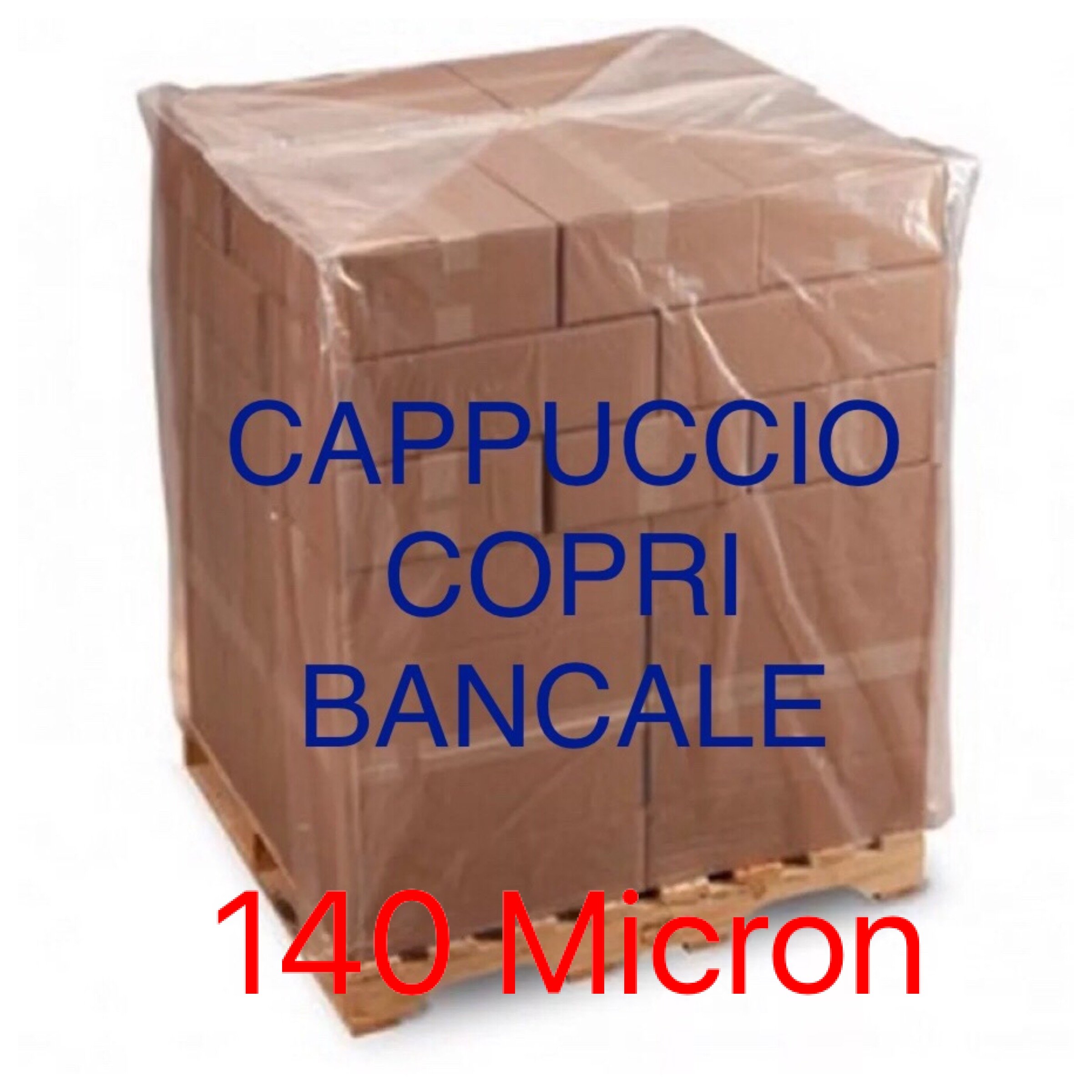 Telo per Pallet BANCALE LDPE cm 120+55+55x170 Impermeabile 140 Micron