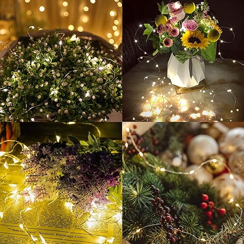 Miniatura 4 de TingMiao - serie de luces LED con estrellas, luces de hada funciona con pilas, de alambre de cobre para decoración de Navidad, disfraz de boda.