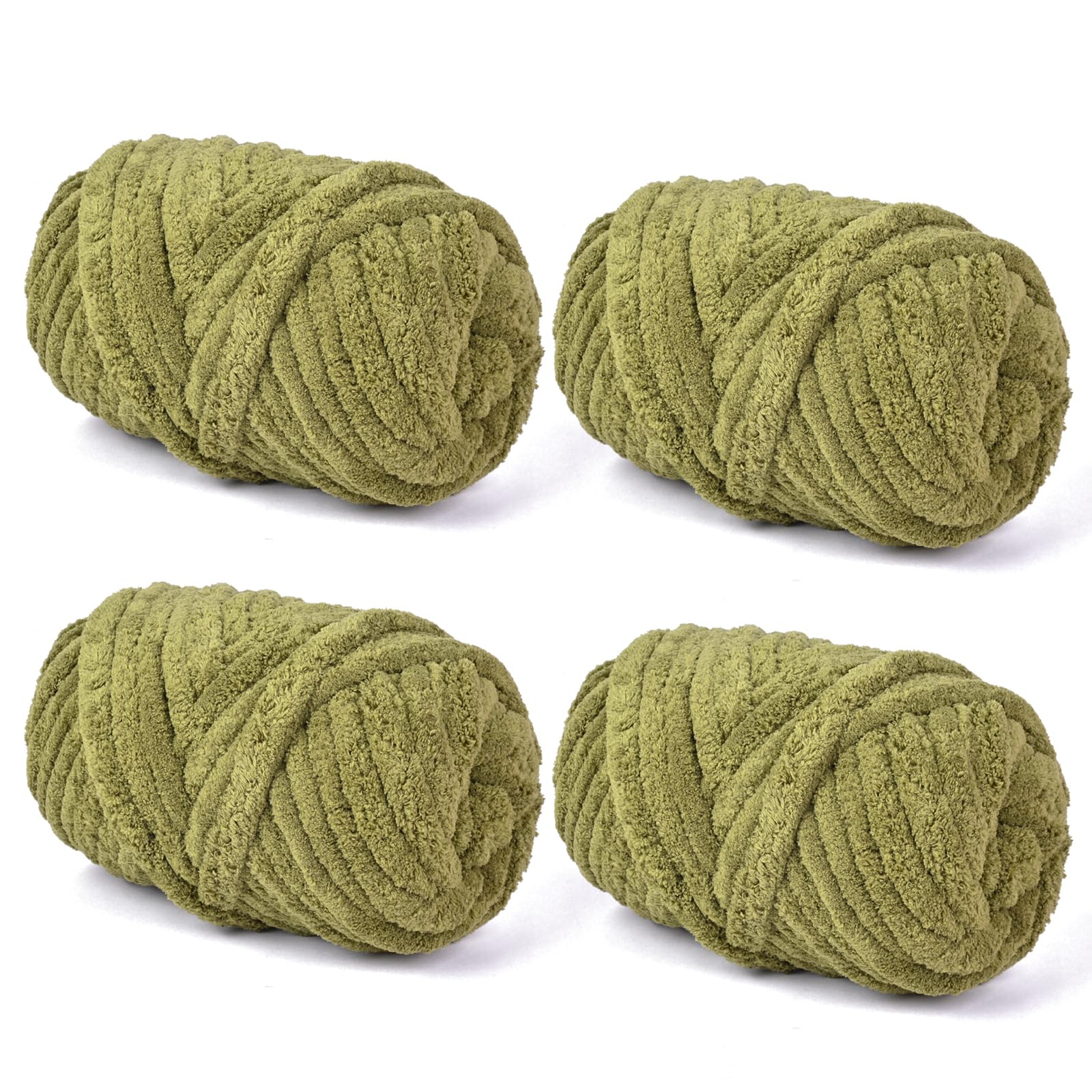 Amazon.com: Olive Green Chunky Yarn for Hand Knitting Blanket 4.4