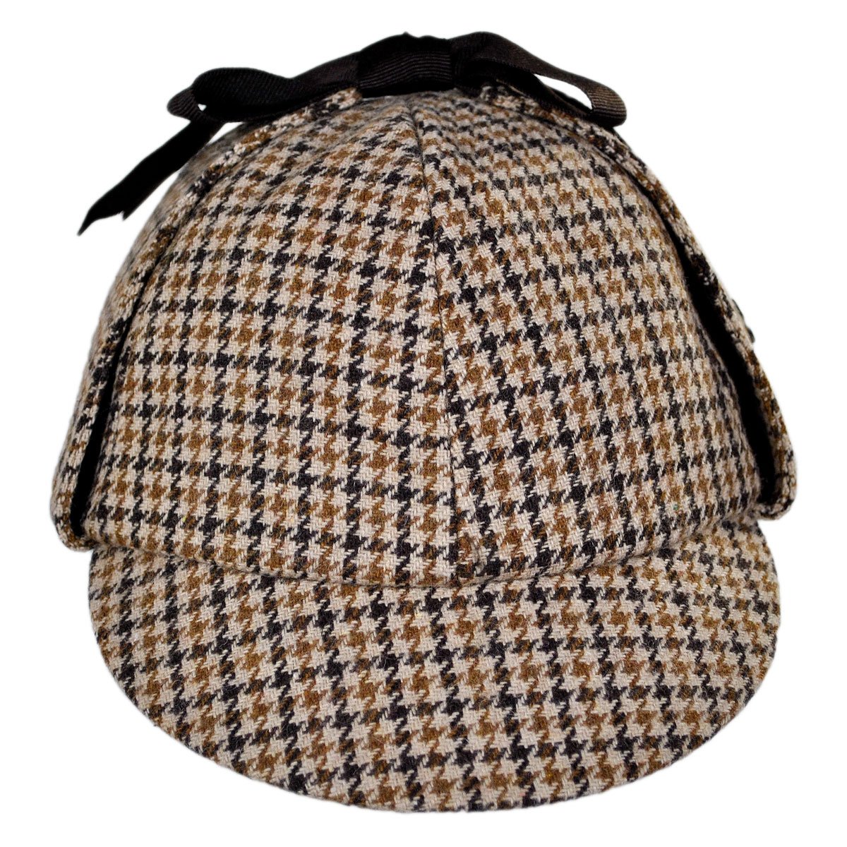 Jaxon Sherlock Holmes Houndstooth Deerstalker Hat (XX-Large, Brown)
