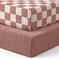 Vista 17 de Blissful Diary Sábanas de moisés de muselina para bebés niñas y niños, algodón suave bohemio ajustadas para colchón oval, reloj de arena, Verde