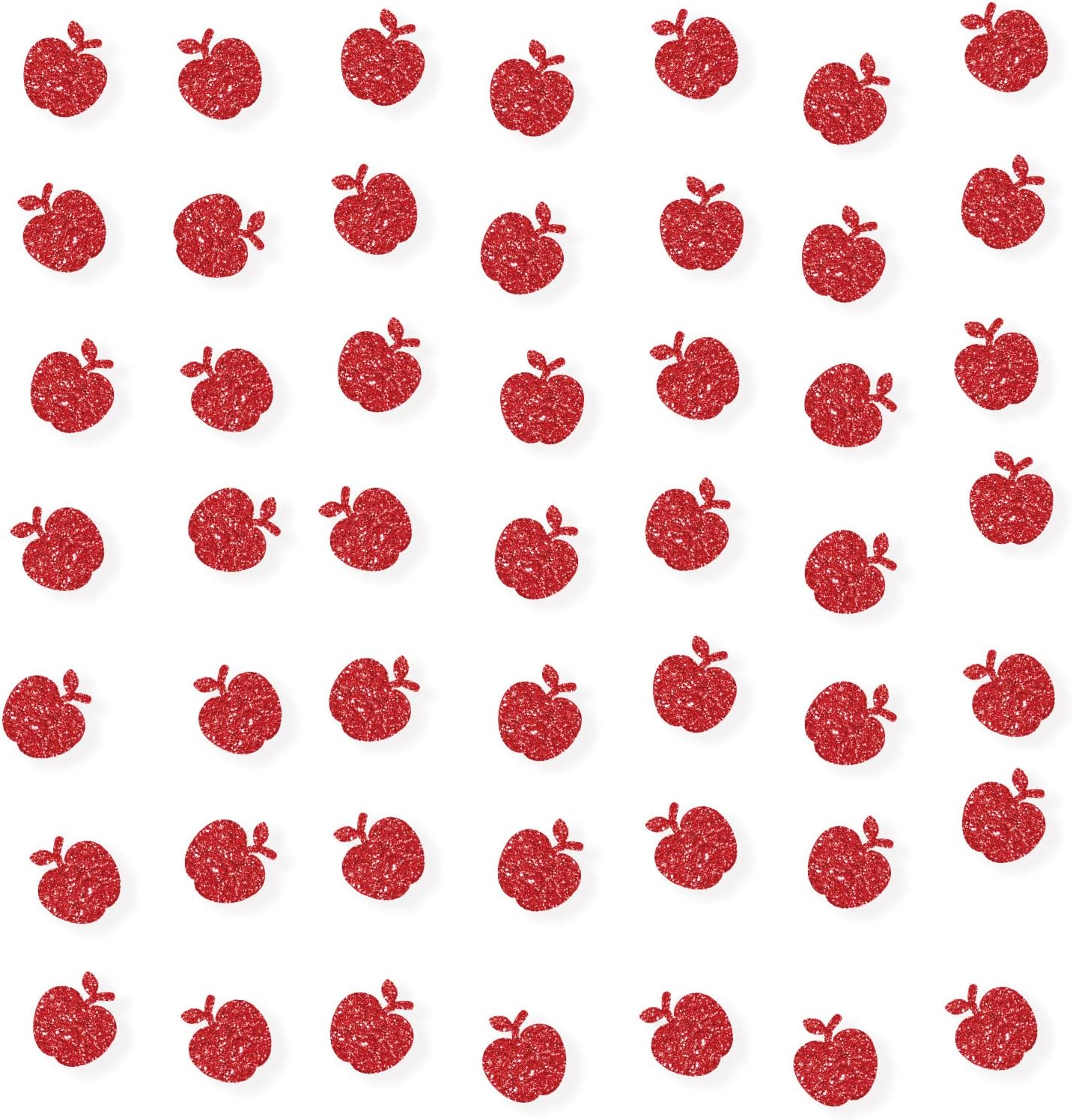 Set of 100 Apple Confetti, Red Glitter Apple Paper Scatter