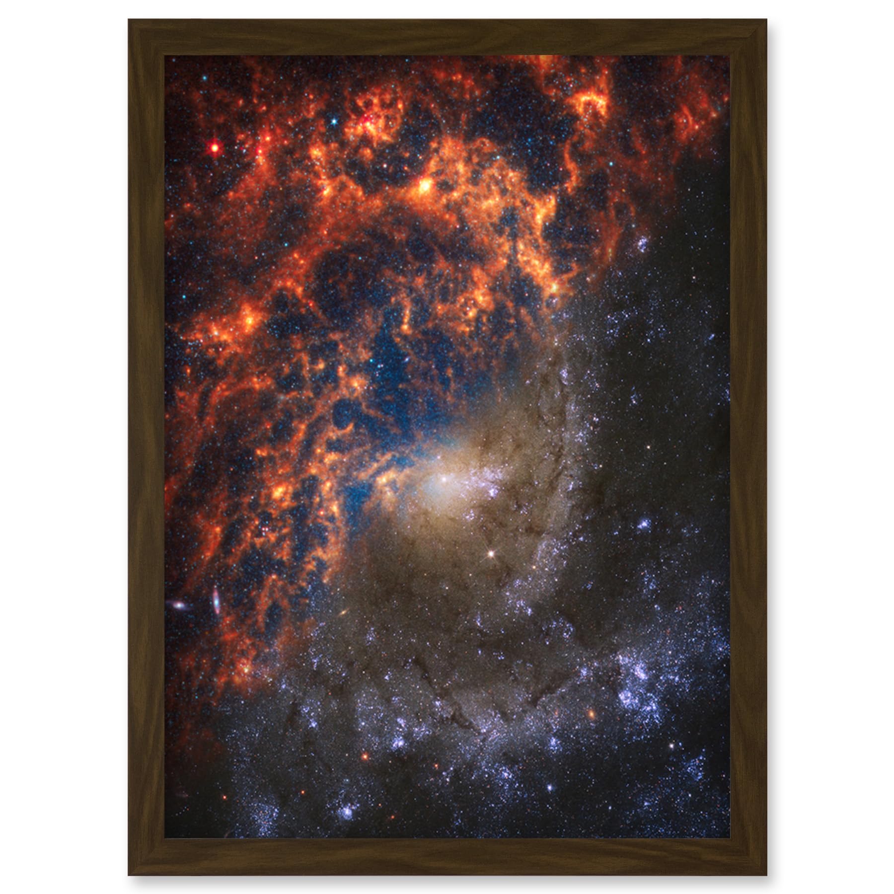 Artery8 NASA Hubble James Webb Telescope Spiral Galaxy NGC 2835 Framed Art Print A4