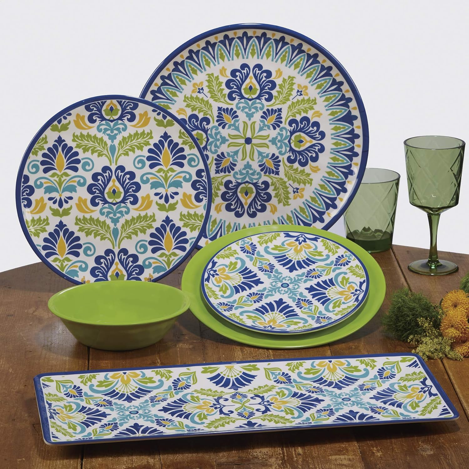  | Certified International Martinique Melamine 12 pc Dinnerware Set: Dinnerware Sets