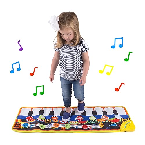 Miniatura 3 de Hey! Play! Tapete de piano escalonado para niños, alfombrilla de teclado con teclas musicales, sonidos de instrumentos, grabación, reproducción,