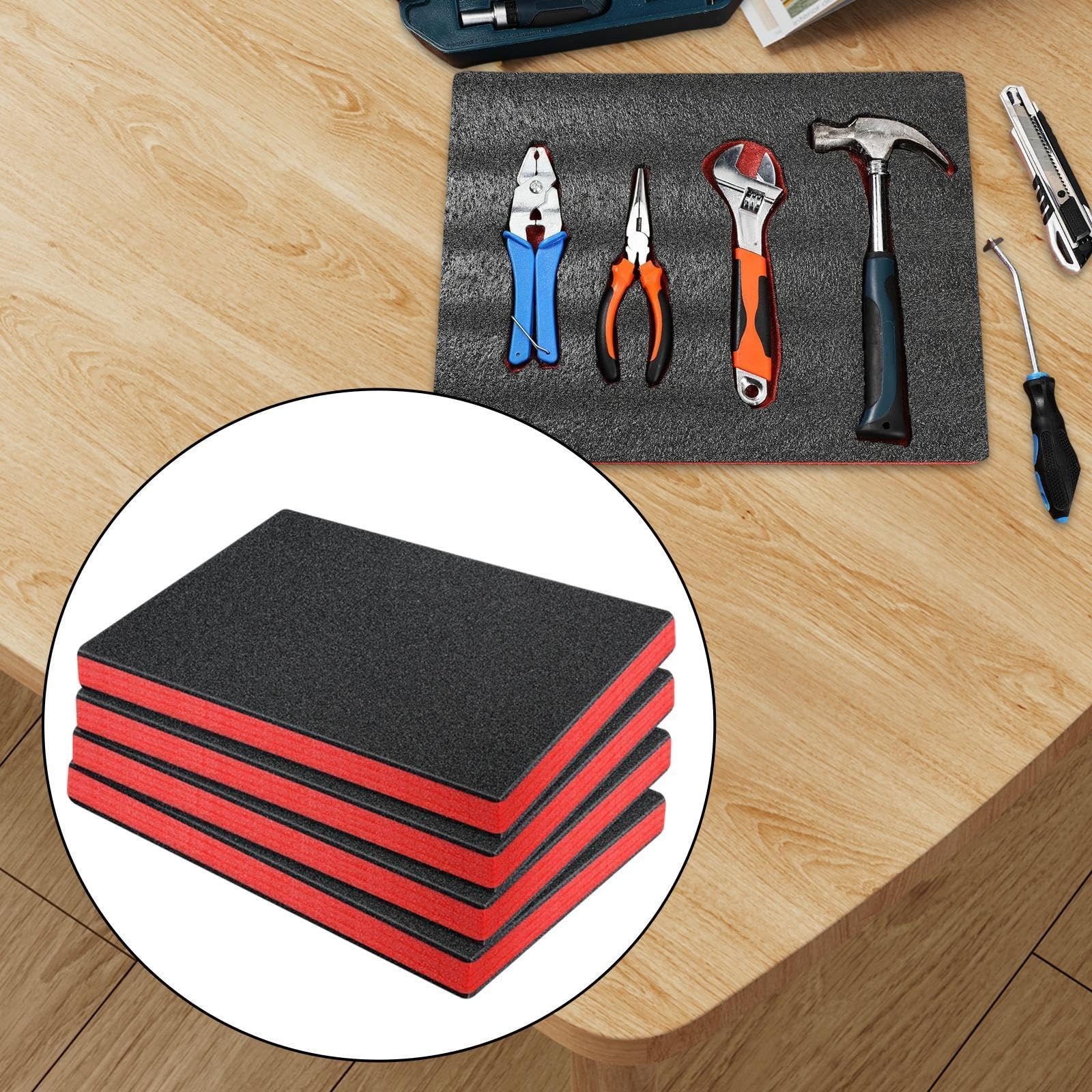 Whtkoph 4Pcs Craft Foam Inserts for Cases EPE Foam Sheets Packing Foam Pads for Tool Box, 46cmx30cmx2.5cm