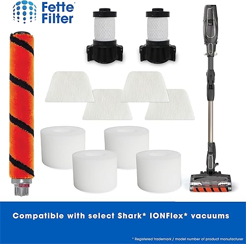 Miniatura 3 de Fette Filter - Kit de repuesto compatible con Select Shark ION Flex DuoClean (paquete combinado - 1 rollo de cepillo suave, 2 kit de filtro de