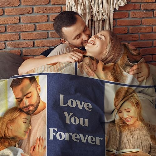 Miniatura 8 de Manta personalizada con texto de fotos, mantas personalizadas con imágenes, aniversario, cumpleaños, día de San Valentín, regalos de fotos