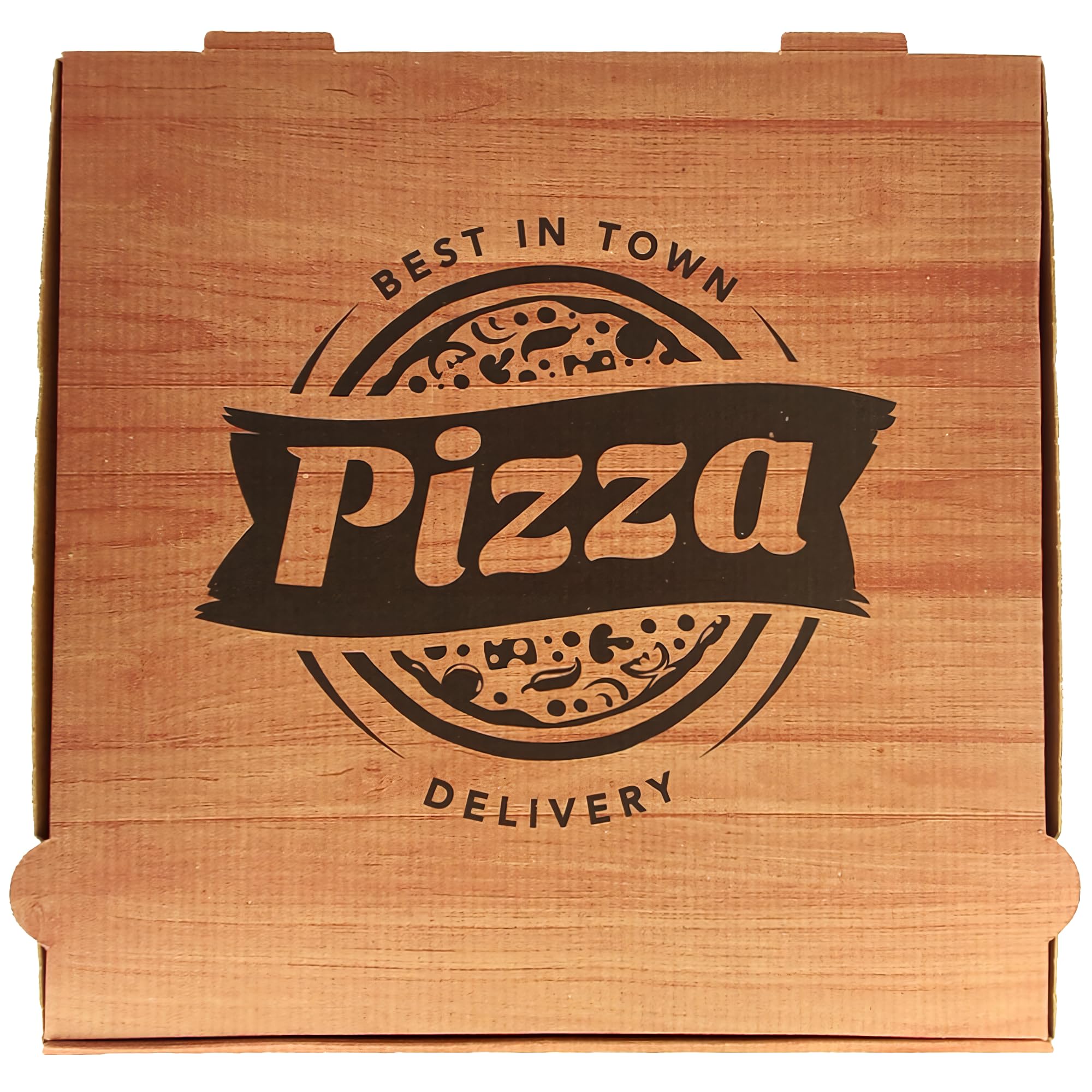 Boîte à Pizza en Carton, Rectangulaire, 29x29x4 cm, Matériau Recyclable, Résistance à la Chaleur, Conservation Alimentaire, Pizza carton ecolgique. (100)