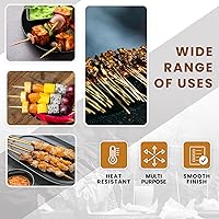 Vista 5 de DecorRack Pinchos de bambú natural de 6 pulgadas, 100 pinchos de madera para asar a la parrilla, barbacoa, aperitivos, frutas, smores, cóctel