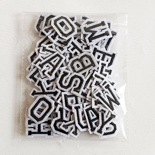 Miniatura 121 de Parches de letras para planchar de 1.3 pulgadas, 78 piezas, parches bordados del alfabeto A-Z para ropa, chaquetas, sombreros, mochilas, jeans