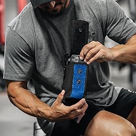 Iron Infidel Battle Bottle - 32 Oz Insulated Water Bottle with Straw Lid & Chug Cap, Stainless Steel Metal Tactical Flask With Rugged, Removable Sleeve for Keys & Phone or Wallet (Cobalt 1 Liter)