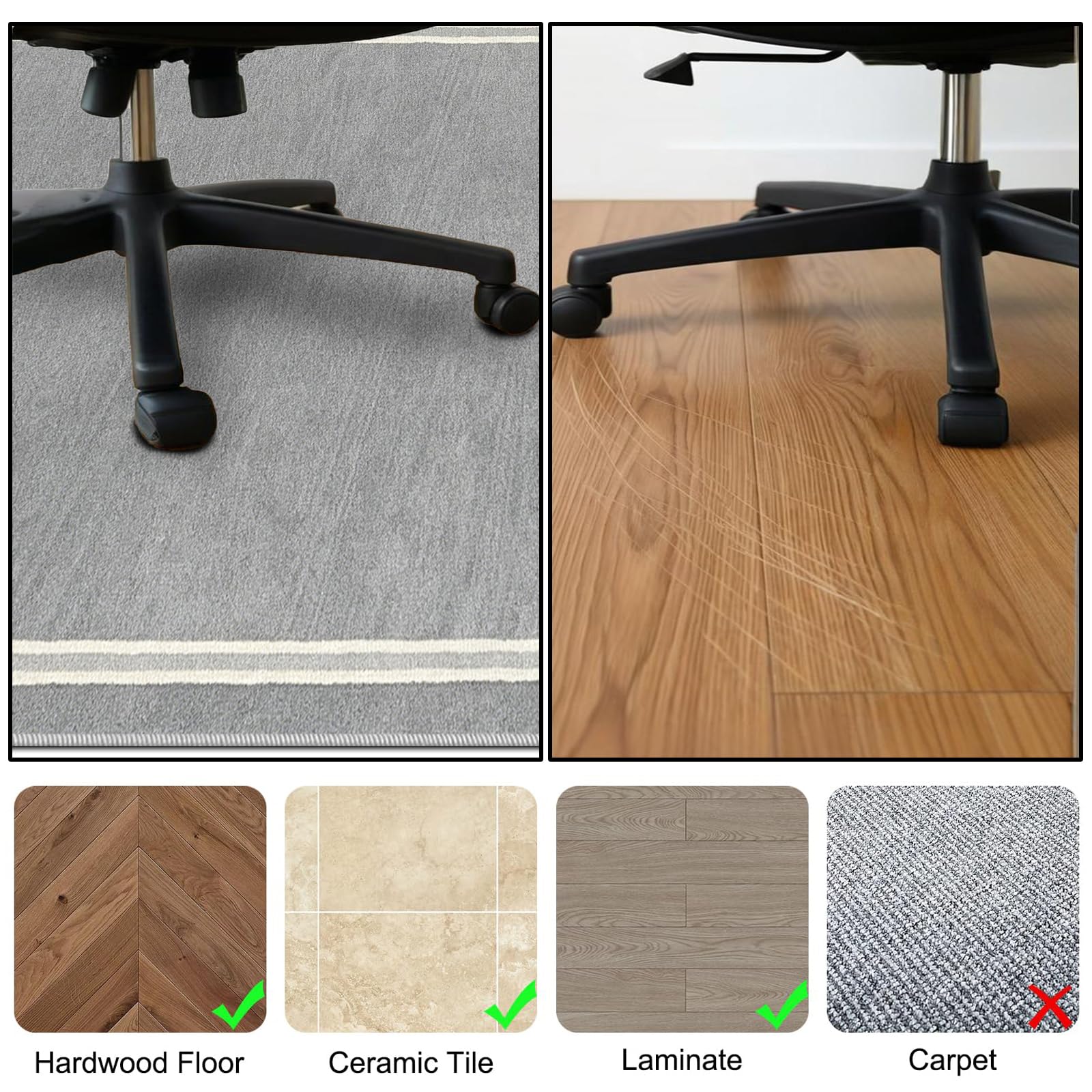 150 x 180 cm Tapis de Sol pour Chaise Gamer Ordinateur Antidérapant