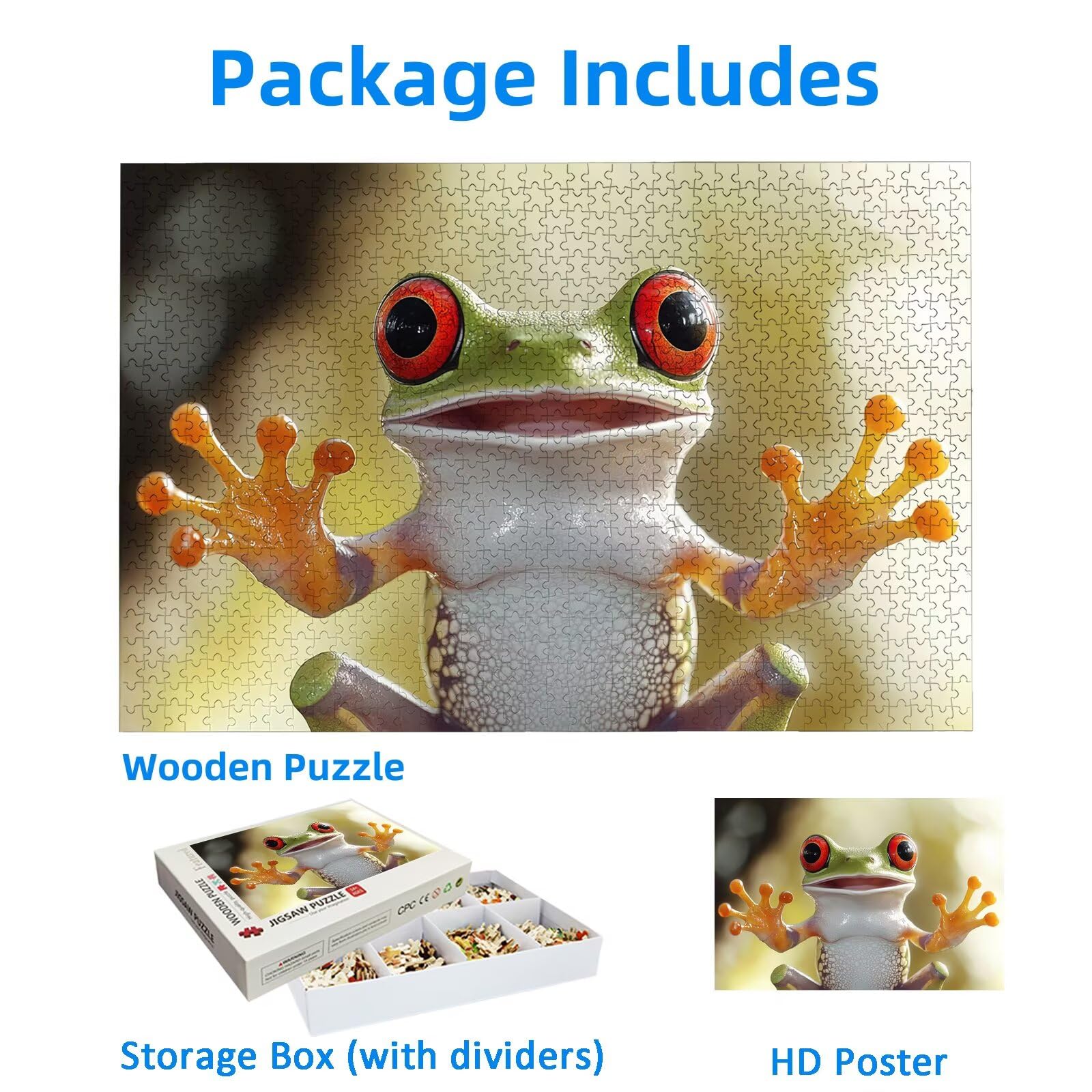 Puzzle 1500 Piezas, Puzzle Rana con Caja para Adultos, DIY Animal Rompecabezas Madera para Adultos, 1500 Piezas Rompecabezas Desafiante, para Decoracion Hogar, Regalo Mujer, Regalo Hombres, -3138