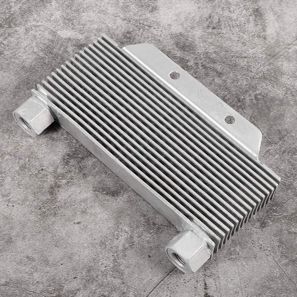 Radiatore radiatore olio motore in lega di alluminio argento, radiatore olio universale per moto, radiatore olio ad alte prestazioni a 15 file con filettatura interfaccia 12x1,25