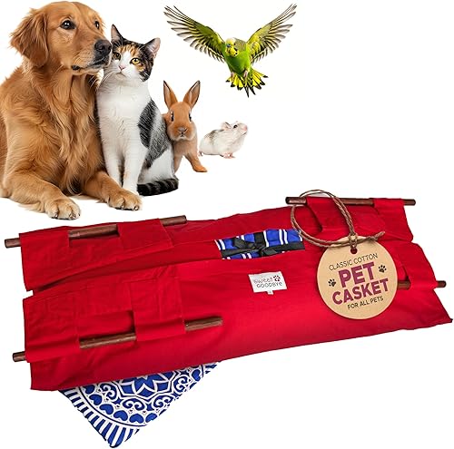 Cocoon - Kit ecológico para ceremonia de entierro y cremación de mascotas (algodón clásico), ataúd para todas las mascotas y razas, perros, gatos,