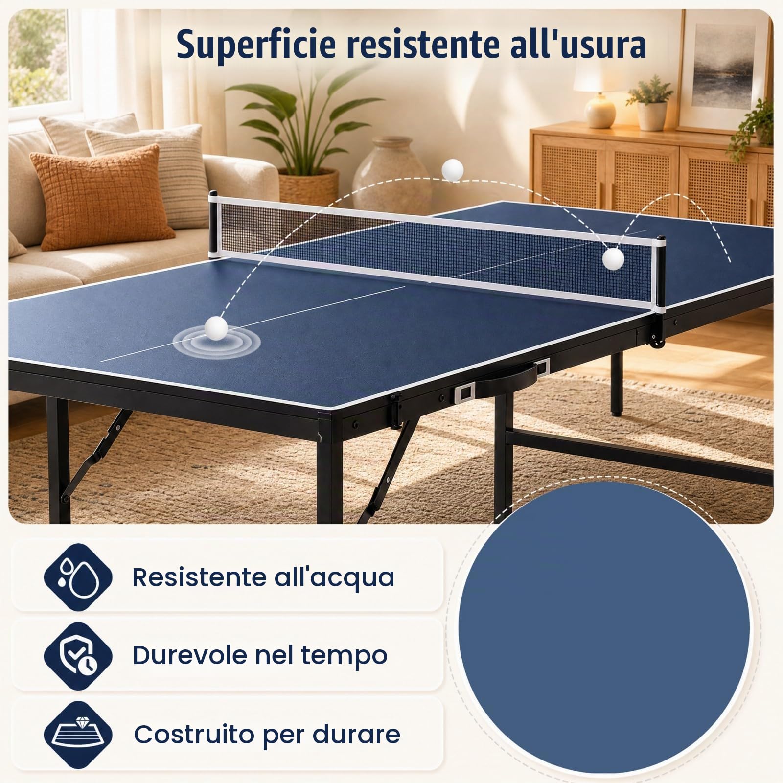 LIFEZEAL Mini tavolo da ping-pong in metallo, tavolo da tennis con rete, palle, pipistrelli, tavolo da ping pong pieghevole per esterni e interni