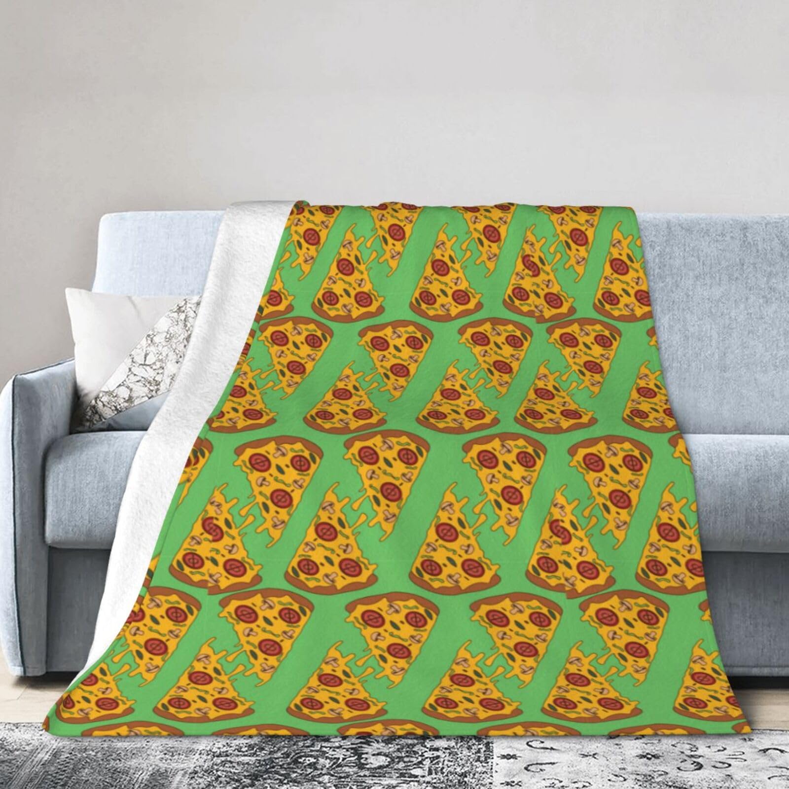 Noble Ren Appetizing Pizza Ultra-Soft Micro Fleece Blanket Winter Warm Soft Lannel Fleece Throw Blanket For Couch Sofa Bed 40"X30"