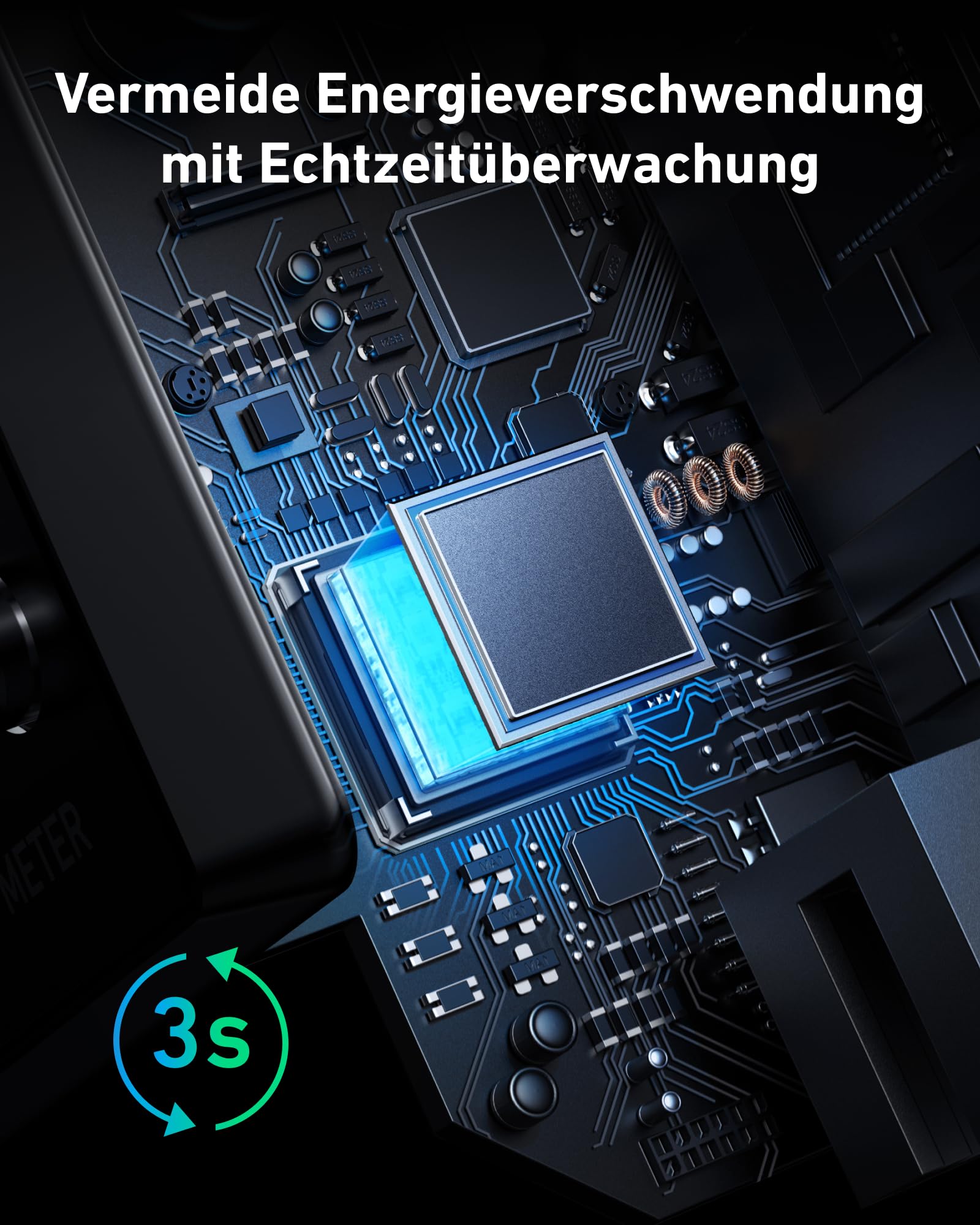 Anker SOLIX Smarter Zähler für Solarbank 2 Serie, Kabellos, Unterstützt WLAN, Bluetooth, RS-485, 10 Jahre Leistung, 2 Jahre Herstellergarantie, 1W Genauigkeit, Schnelle Anpassung, Spart Stromkosten