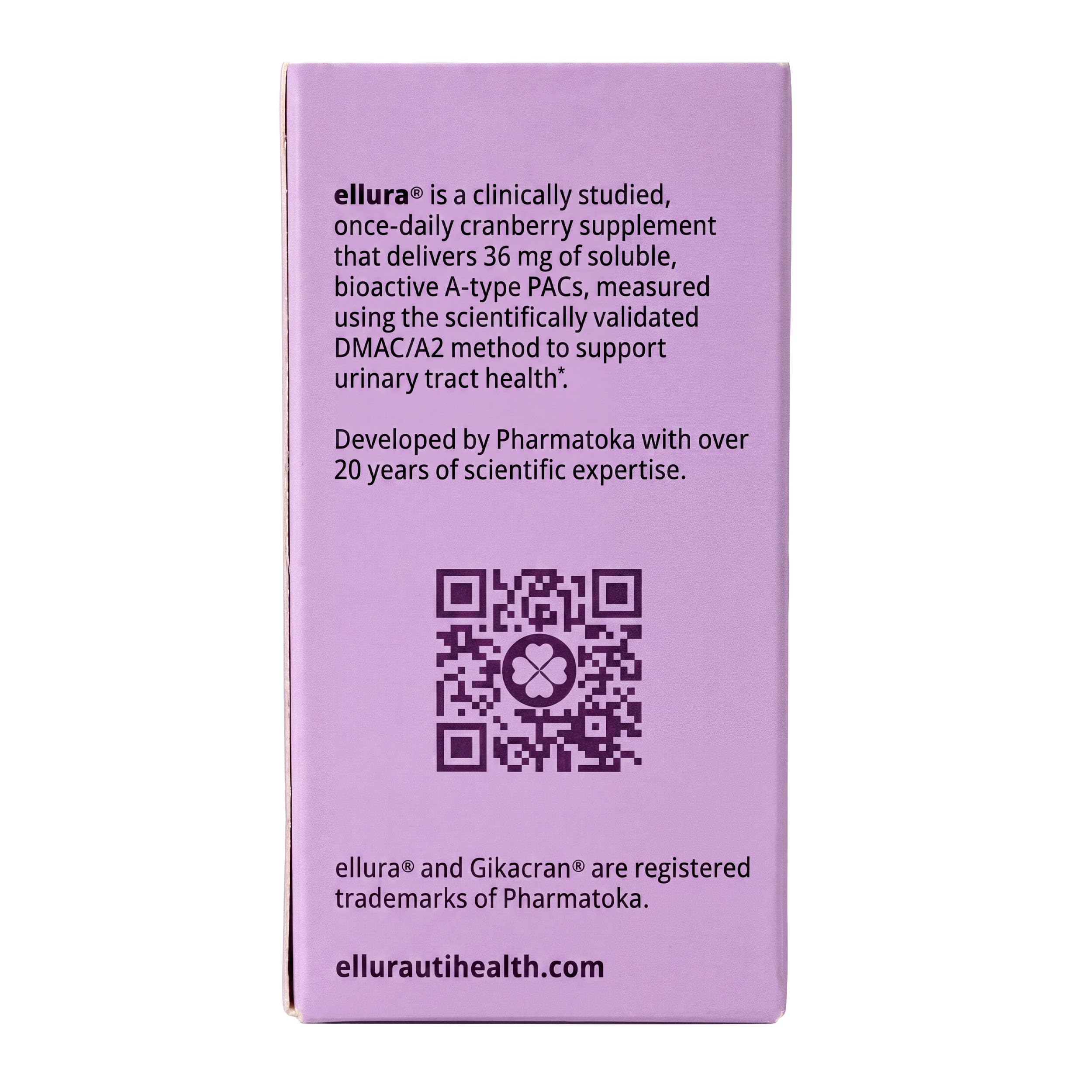 ellura 36mg Clinically Backed Soluble Bioactive PACs Cranberry Extract 30ct — Amazon image 8