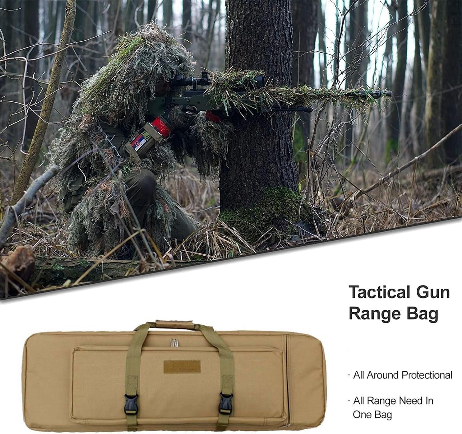 Doppio Fucile Borsa Tattica Militare, Borsa Porta Armi Poligono, Custodia Morbida Fodero Porta Fucili Imbottito, Zaino Fucile Caccia, Canna Da Pesca Borsa, Borsa Tattica Militare C,39in/100cm