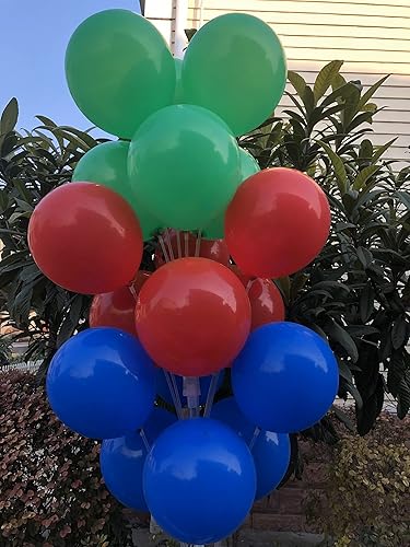 Miniatura 5 de JODIDI 100 Pcs 12 Inch Red Royal Blue Dark Green Latex Balloons Decoration, Birthday Wedding Baby Shower Party Balloons Decoration (Red Blue Green)