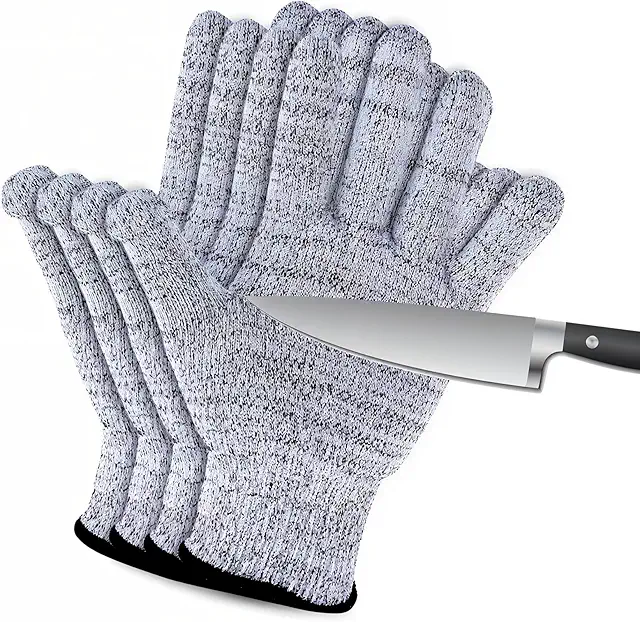Lot de 2 paires de gants anti-coupures niveau 5 pour cuisine et atelier