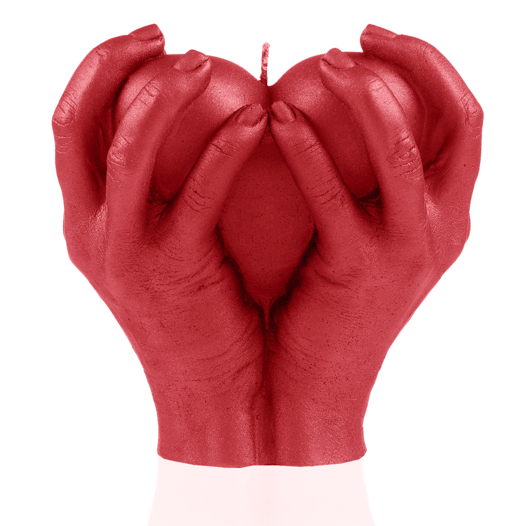 Candellana Bougie Coeur Main 16 cm Rouge 35h Fait Main EU
