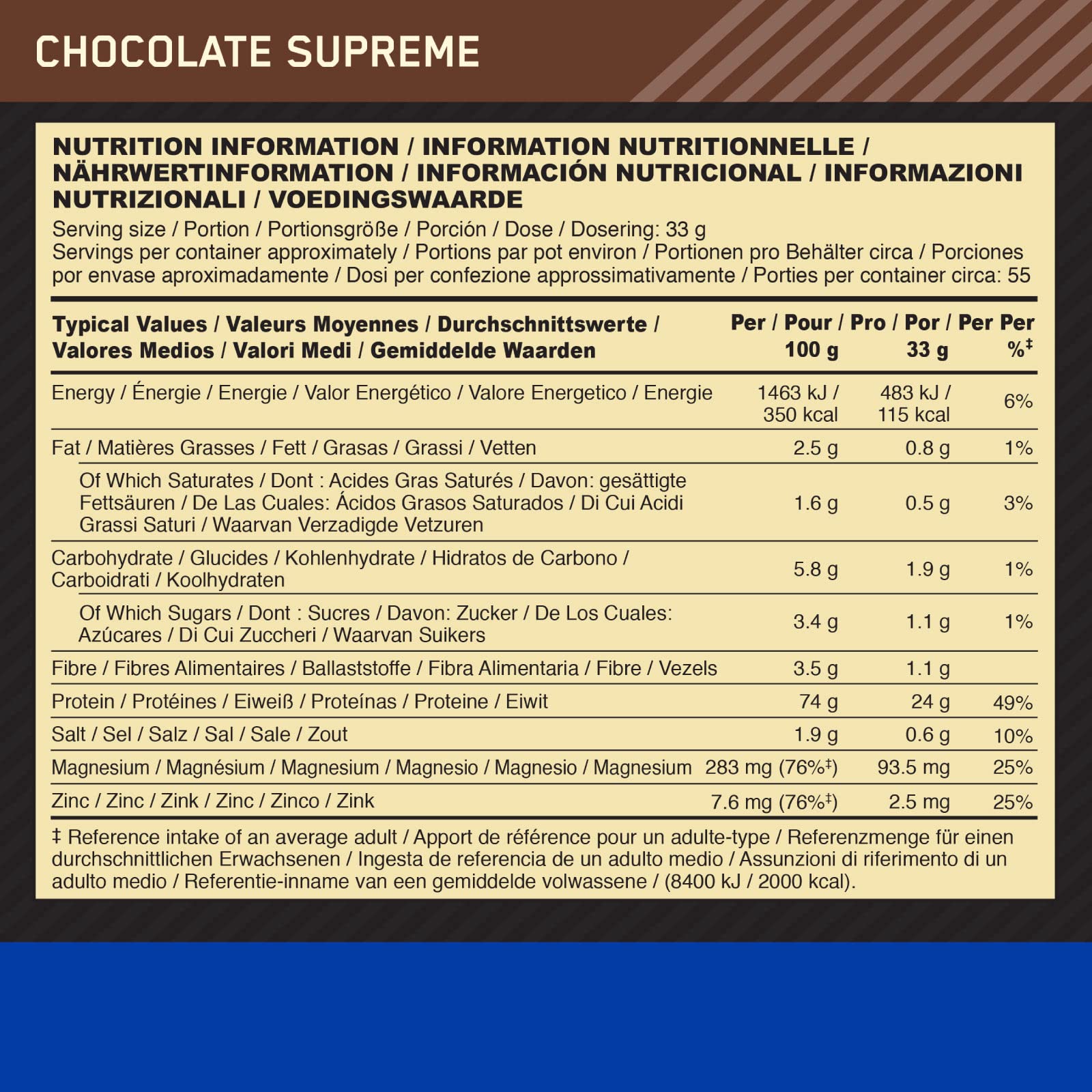 Optimum Nutrition Gold Standard 100% Casein Proteine di Caseina in Polvere a Rilascio Graduale Durante la Notte con Zinco e Magnesio Gusto Cioccolato 55 Porzioni 1,82Kg + Shaker